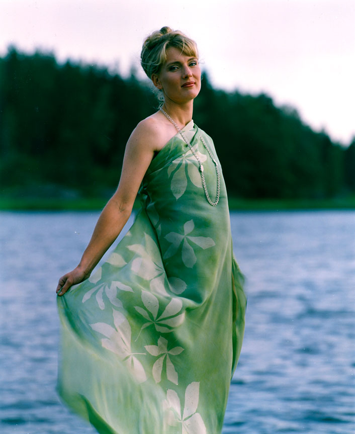 Green dress and jewellery